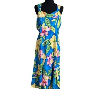Two Palms Sleeveless Floral Pattern Dress Size Medium
